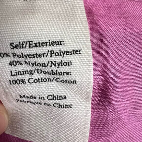 LoveShackFancy Pink Metallic Gabriella Lame Puff Sleeve Bow Mini Dress Size L - Picture 11 of 13